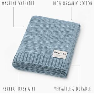 Bleu La La Baby Blanket